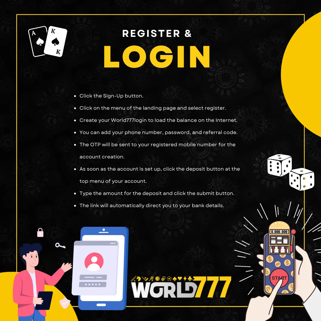 register and login on world777